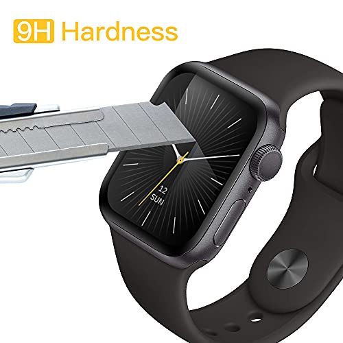 POOPHUNS Protector de Pantalla Compatible para Apple Watch Series 6/SE/5/4 44mm, Protector para iWatch 44mm Series 6/SE/5/4, 3D Cobertura Completa, No Burbujas-2 Piezas