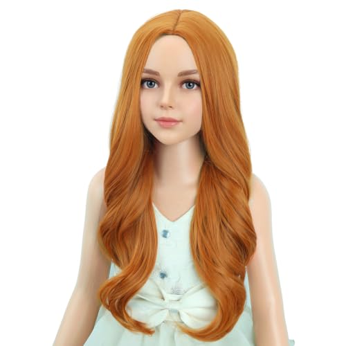 Image of PATTNIUM Ginger Long Curly Middle Part Wig Halloween Costume Wig