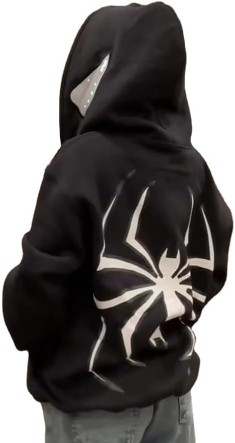 unisex-adult Full Zip Hoodies for Men Over Face Y2k Hooded Sweatshirt