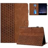 DayQiQiPu Schutzhülle für Xiaomi Pad 7 / Pad 7 Pro (11,2 Zoll) 3D Würfel Muster PU-Leder Smart Cover mit Auto Schlaf/Aufwach Flip Hülle Ständer Schutzschale, Braun