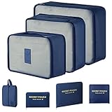 inaWarm Organizer Valigia, Set di 7 Organizer Valigia Viaggio, Organizzatore Valigia Impermeabili Sacchetto da Viaggio per Scarpe e Vestiti (Blu Scuro)