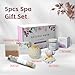 Natural Amor Handmade Spa Gifts for Women, Relaxing 5pcs Spa Gift Set for Women Including Citrus Handmade Soap Bar, Soy Candle, Bath Salt, Bath Bomb