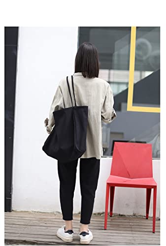 Image of Jeelow Large Striped Or Patterned Canvas Tote Bag for Women Men Shoulder Handbag with Zipper Pocket Travel
