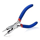 SPEEDWOX Pince à bec rond de 12,7 cm avec coupe-fil multi-usage pour la fabrication de bijoux Petite pince à boucler Mini pince coupante de chaîne Outil de réparation de précision Outil à main