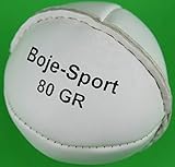 ✅ hochwertig verarbeitet Boje Sport Schlagball aus Leder 80 g, Farbe: weiß