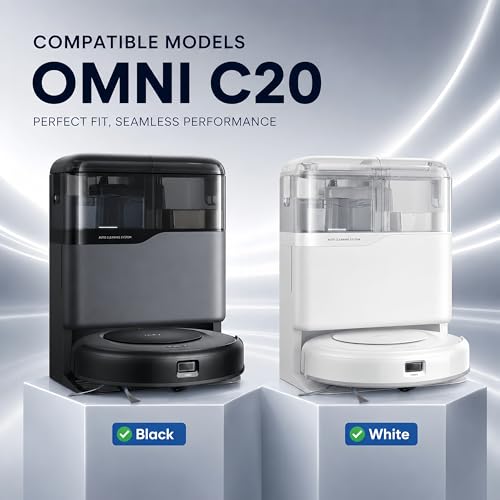 Image of 28Pack Omni C20 Accessories Kit,Compatible with Eufy Omni C20 Robot Vacuum,2 Main Brush 6 Hepa Filters 6 Side Brushes 6 Mops 6 Activated Carbon Vacuum Bags,C20 Omni Parts