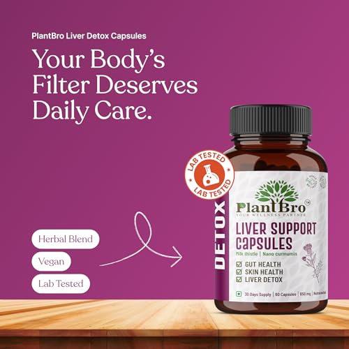 Image of Liver Support Capsules - Milk Thistle & Nano Curcumin (650mg) | Herbal Detox & Gut Health Supplement | Supports Liver Cleanse, Skin Health & Immunity (60 Capsules)