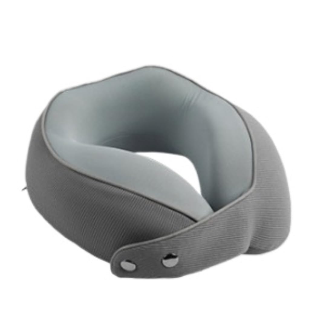 Cojín De Viaje Avión Almohada De Viaje Espuma Viscoelástica para El Cuello, Lavable, para Avión O Coche Coche Tren Oficina(Grey)