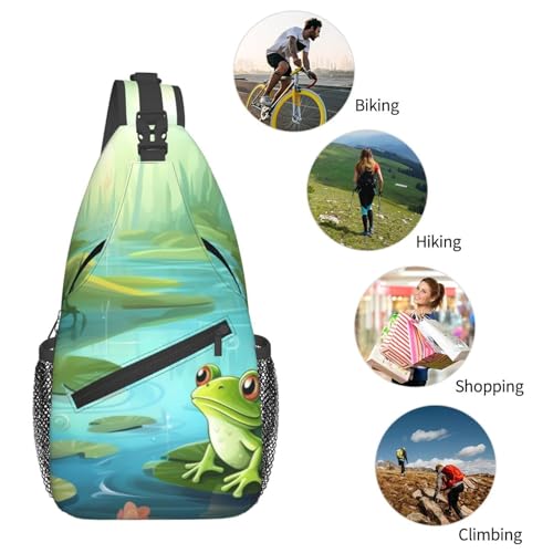 Bolso cruzado estilo Sling para hombres y mujeres negro miniatura 6