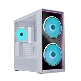 Lian Li LANCOOL 217 INF Infinity Mirror Computer Case, Mid-Tower ATX PC Case w/ 3 Pre-Installed Fans, 2x170mm ARGB Fans, 1x140mm, Front Mirror Glass Panel, Optimized Airflow - White (LANCOOL 217INFW)
