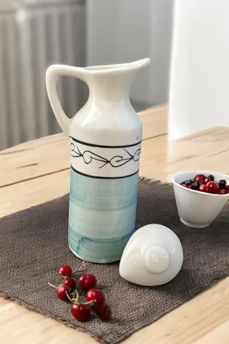 Image of MALAIKAH Ceramic Oil Dispenser Sea Blue Pack of 3 for Kitchen, Dining, Gifting, Home & Kitchen Decor