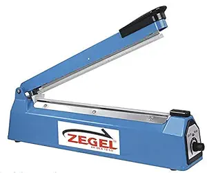 Zegel Heat Sealing Machine for Plastic Bag 8 Inch Packing Machine Packaging Bag Seal Hand Home Polithin Impulse Electric Manual Plastic Sealer Machines,Blue (8 Inch)