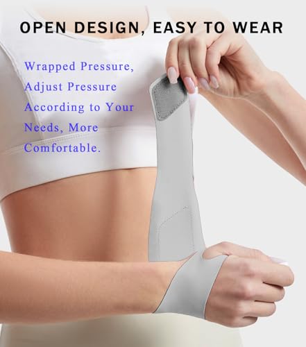 Image of 2 Pcs Soft Wrist Brace, Adjustable Wrist Support for Sprains, Fitness, Sports,Carpal Tunnel, Weightlifting, Wrist Compression Strap Pain Relief Wear Anywhere, Fits 6 inch to 8.3 inch(Gray)