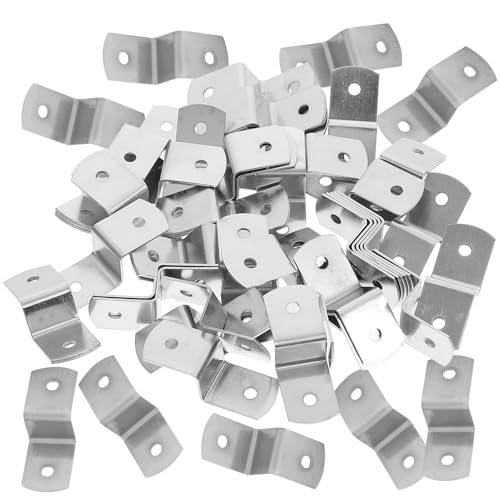 COHEALI Clips en Forma de Z Plateados para Marcos de Fotos, 100 Unidades, Sujetadores de Escritorio Resistentes, Soporte para Tableros de Mesa, Colgadores Metálicos para Enmarcar Cuadros