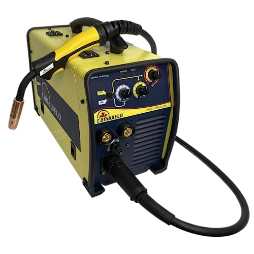 Canaweld 200 Amp Mig Stick Welding Machine Made In Canada 220 V Igbt Flux Cored Welder Inverter Detachable Torch Max Thickness 3/8" Csa/Qps Approved-(Mig Mma 201) #TOP3