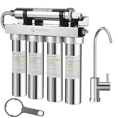 Fachioo TSA 5-Stage Under Sink Water Filter System, 2 Years Capacity, NSF/ANSI 42 Certified, Reduces PFAS, PFOA/PFOS, Lead, Chlorine, Odor, Under Counter Water Filter Direct Connect to Kitchen Faucet