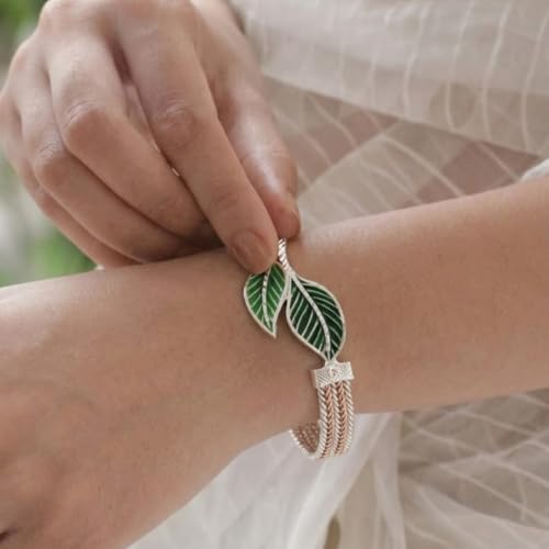 Image of Parasmoni silver green noya bangles for women's
