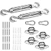 SUNNY GUARD Sun Shade Sail 316 Stainless Steel Hardware Kit 6 Inch for Rectangle/Squre Shade Sail Installation