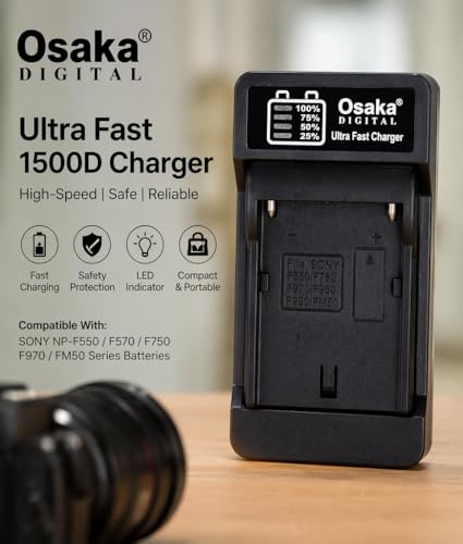 Image of Osaka Bi-Color Dimmable LED Video Light OS-LED-308 Pocket LED Slim for All DSLR Video Cameras YouTube Video tiktok Photography Shooting with F750 Battery 8000 mAh and Fast Charger