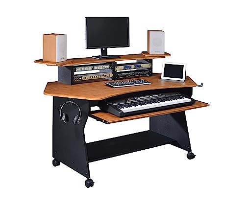 Musiea IM100 Series Music Studio Desk Workstation with 2 x 4U Rack (Cherry)