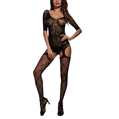 Preisvergleich Produktbild SSScok Sexy Dessous Erotik Bodysuit Damen Nachthemd Nachtwäsche Negligee Body Spitze