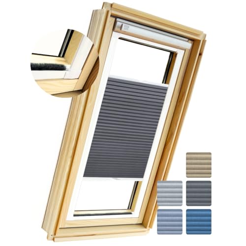 Home-Vision® Dachfenster Kassettenplissee ohne Bohren zum Kleben plissee mit schiene Melange Kollektion - 5 Farbe Dachfensterrollos Blickdicht Sonnenschutz Montage inkl Home-Vision® Dachfenster Kassettenplissee ohne Bohren zum Kleben plissee mit schiene Melange Kollektion - 5 Farbe Dachfensterrollos Blickdicht Sonnenschutz Montage inkl
