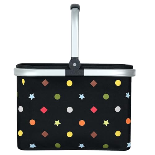 30L Einkaufstasche Familie Tragekorb Faltbar Einkaufskorb Groß Picknickkorb Klappkorb Reisetasche Personalisierter Einkaufen Korb mit Gepolsterten Griffen - ideal für Reisen/Picknick/Einkaufen