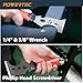 POWERTEC 9-in-1 Painter's Tool w/ 3 Inch Stainless Steel Putty Knife | Straight Scraper, Grout Remover, Roller Cleaning, Can Opener, Bottle Opener, Nail Puller, Screwdriver, 3/8