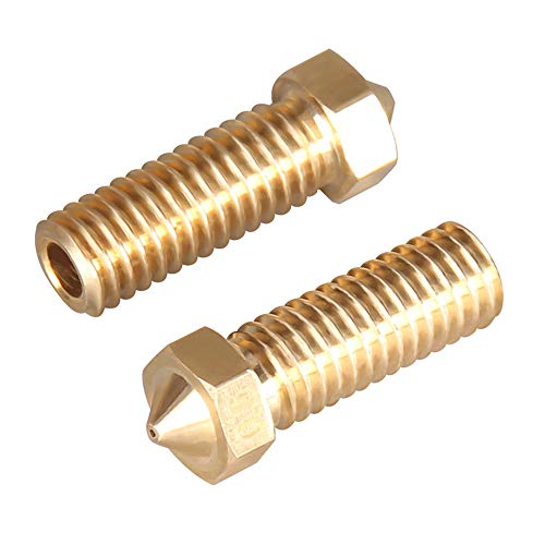 Gecheer 5 pcs Volcano Bico M6 1.75mm Extrusora de Aço Inoxidável/Bico de Bronze 0.2/0.3/0.4/0.5/0.6m