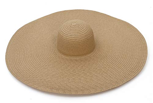 Chapeau de paille femme à bord large Gemvie pour été et plage