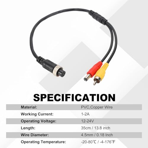 Cable adaptador PATIKIL 4 pines a RCA macho 35 cm miniatura 2
