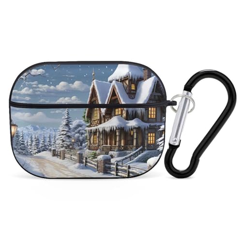 Airpod Pro ��2����/��1���� �N���X�}�X �~ �n�b�s�[�V�[�� �P�[�X�J�o�[ �ϏՌ��ی�P�[�X �L�[�`�F�[�������O�t�� ���h�~ �n�[�h PC �t���h���b�v �w�b�h�t�H���P�[�X �j�����p �u���b�N