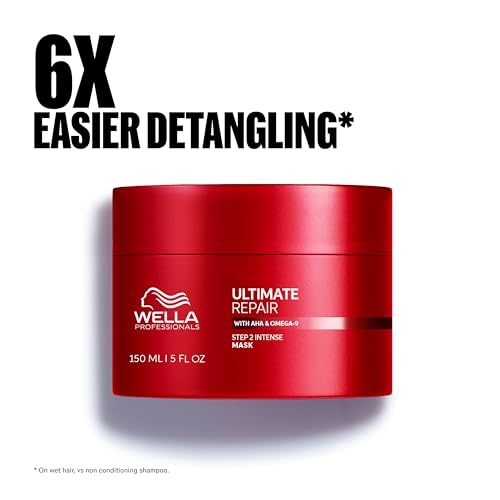 Wella Professionals Ultimate Repair Hair Mask for Damaged Hair, with AHAs and Omega 9 to Rebuild and Strengthen Hair, With Metal Purifier Technology to Detox the Hair, 150ml
