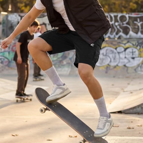 Image of Boldfit Cargo Shorts for Men with Elastic Drawstring Waist, Multi Utility Pocket Short Pant for Men Zipper Design Summer Half Pant for Man Trekking, Hiking & Street Style