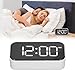 XHTLLO Large Number Digital Alarm Clock, USB Rechargeable Mirror Electronic Desktop Clock for Bedroom Living Room Office, Reminder Function, Easy to Read, Stylish Home Decoration(White)