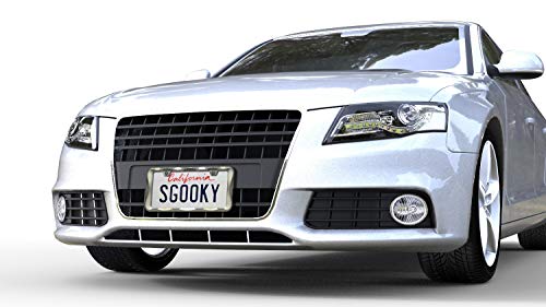 Sgooky 3D Curly Wave Pattern License Plate Holder Brush Nickel License Plate Frame From Pure Zinc Alloy Metal Perfect Plate Holder (1Pc, Brush Nickel) #TOP6