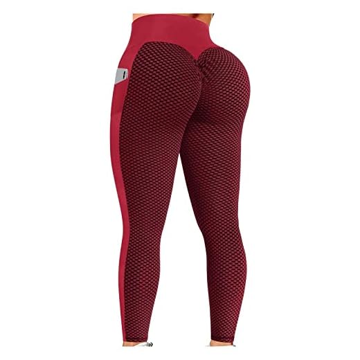 heavKin Women Butt Lifting Anti Cellulite Leggings with Pockets TIK Tok High Waist Textured Yoga Pants Tummy Workout Tights