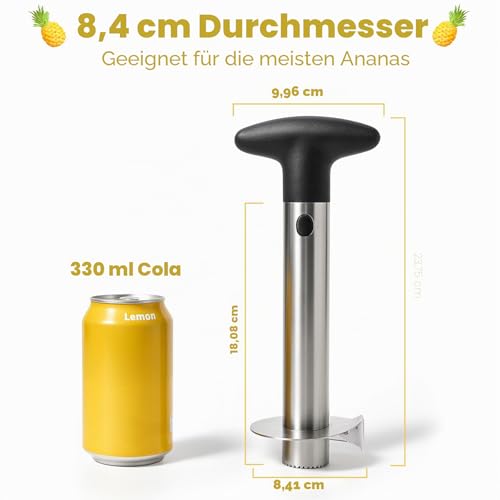 Foto von Newness Ananasschneider, Ananasschäler Edelstahl [Upgraded, Verstärkt, Dicker Klinge], Premium Ananas-Entkerner Schneider, Ananas Core Entferner Werkzeug für Home & Küche mit scharfe Klinge
