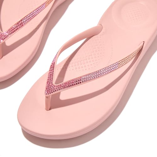 Image of FitFlop Womens iQushion Sparkle Ergonomic Flip Flops for Walking, Lightweight Waterproof Cushioned Thong Sandals for Women with Non Slip Bottom and Arch Support | Lightweight Waterproof Walking Sandals w /Cushioned Comfort & Arch Support