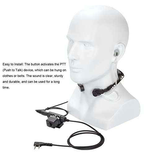Tactical Throat Mic Earpiece Headset,Noise Reduction Adjustable Radio WalkieTalkie Headset with U94 PTT for Kenwood TK-3107,for Baofeng UV-5R BF-888S/WLN KD-C1 and Other K Head Walkie Talkies - Image 4