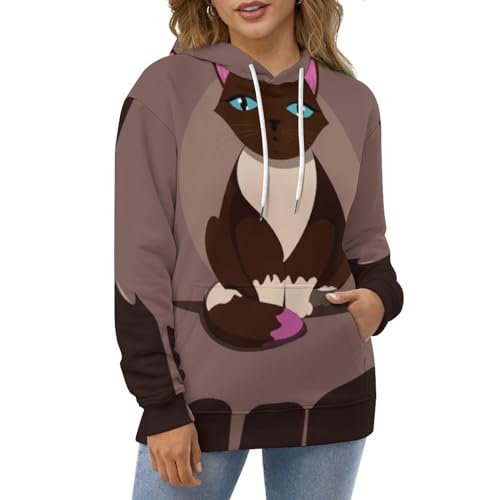 Sweats à capuche chat brun unisexe : le pull confortable résistant aux lavages taille S - 5