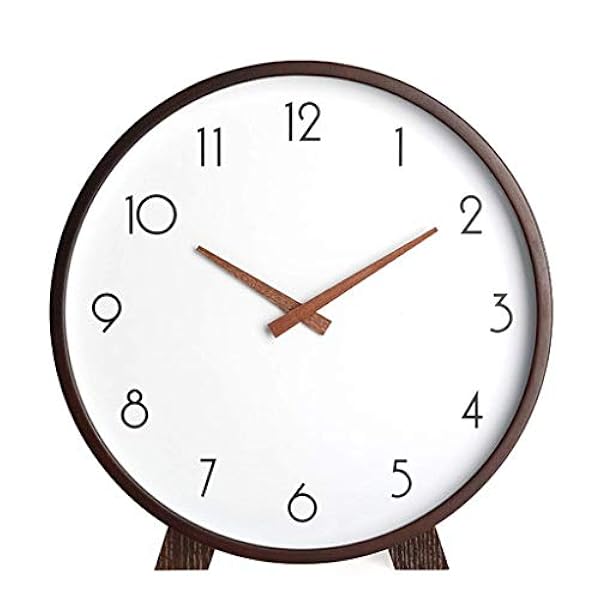 HYY-YY bordklocka, familjeklocka, massivt trä, skrivbordsur, vardagsrum, bordsur, stor pendelklocka, lämplig för vardagsrum, sovrum, kontor (storlek: 25,5 cm), 25,5 cm