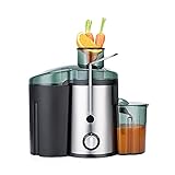 Wilfa Entsafter – für Gemüse und Obst, aus rostfreiem Stahl, mit 2 Geschwindigkeitsstufen und 400 Watt Motor, silber