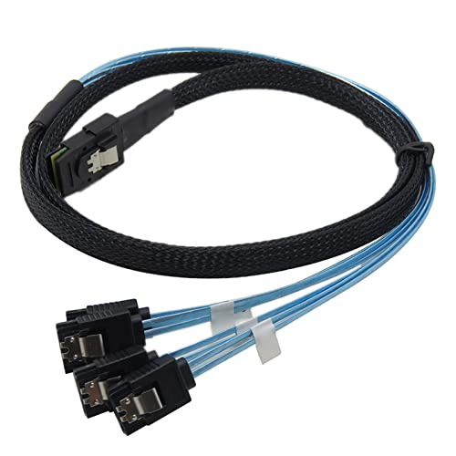 Power-connoisseur 内部 Mini SAS 36Pin(SFF-8087) オス to 4x SATA 7Pin メス ァンアウト ケーブル, 0.5メートル 2024 LPA