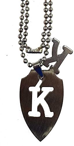 Beauty Tool (K) Initial Letter Locket With Chain Stainless Steel Chain for Boys and Girls Pendant Set (1Pcs), Medium