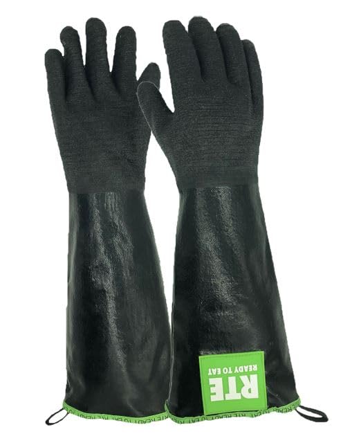 Oil Shield, 18" High Temperature,100% Neoprene Glove, Size Small, Black