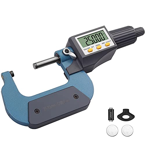 AUTOUTLET Micromètre Numérique Extérieur LCD Multifonction 25mm-50mm 0.001mm Pouces/Métriques Affichage Numérique et Lecture d'Échelle 2 en 1 avec Fonction d'Arrêt Automatique et Maintien des Données Cover