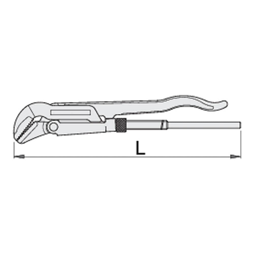 Unior 481/6-H-Llave para tubos, modelo sueco, 45 grados-2" marca