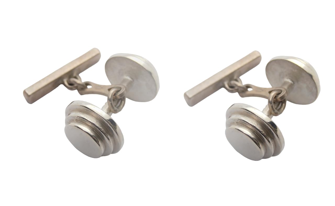 Manubrio : Gemelli in Argento 925 - Palestra - Sollevamento Pesi - Pesistica - Bodybuilding - Manubri