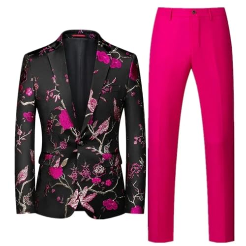 Men's Suit 2 Piece Set Wedding Formal Party Blazer and Trousers Slim Fit Suits3